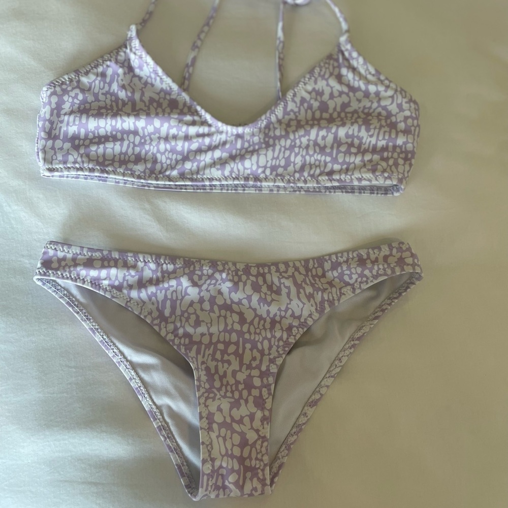 Purple and white bikini